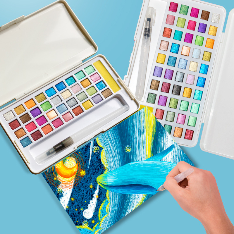 Watercolor Paint Set Solid Pigment - Katı Suluboya Boya Seti Çizim için