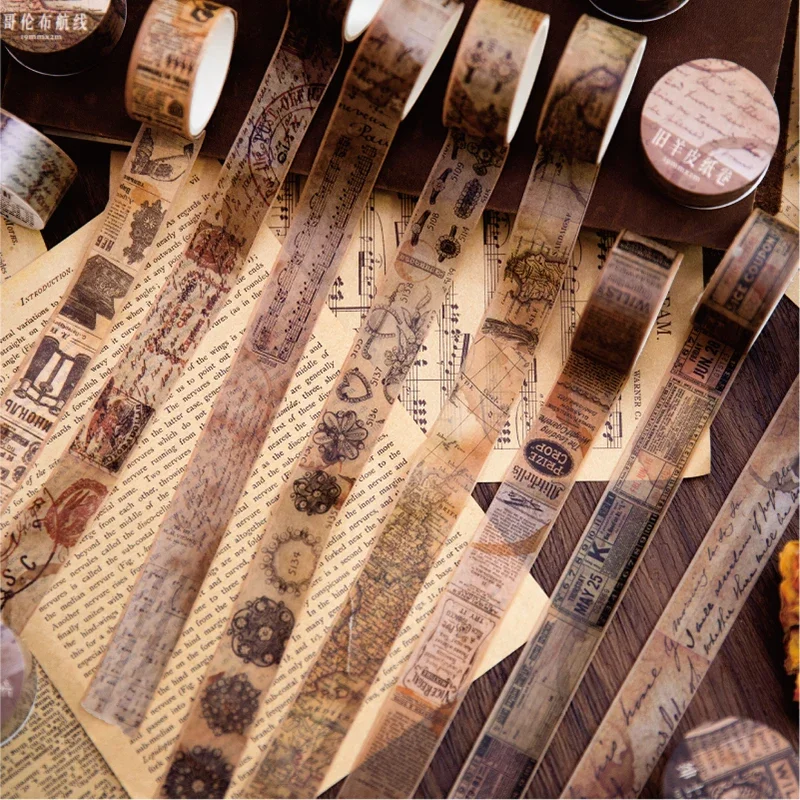 Vintage Junk Journal Scrapbooking Paper - 18.5mm * 2m Vintage Washi kağıt
