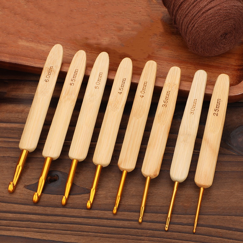 Wooden Crochet Hooks Ergonomic Handle - Bambu Ahşap Saplı Tığ Kanca Ergonomik