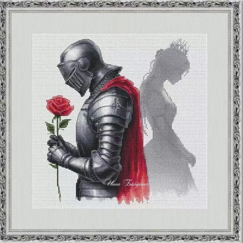 Cross Stitch Stamped Kits Beginners - [[CC4971 - Aşık Şövalye] Yeni Başlayanlar