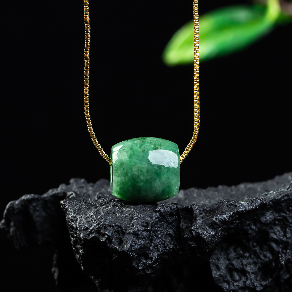 Beading - Doğal Gerçek Yeşim Boncuk Kolye Myanmar