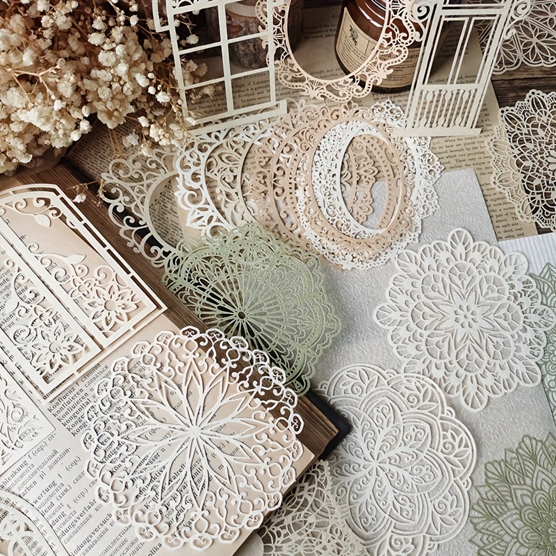 10 adet Vintage Dantel Içi Boş - Vintage Junk Journal Scrapbooking Paper incelemesi ve fiyatı