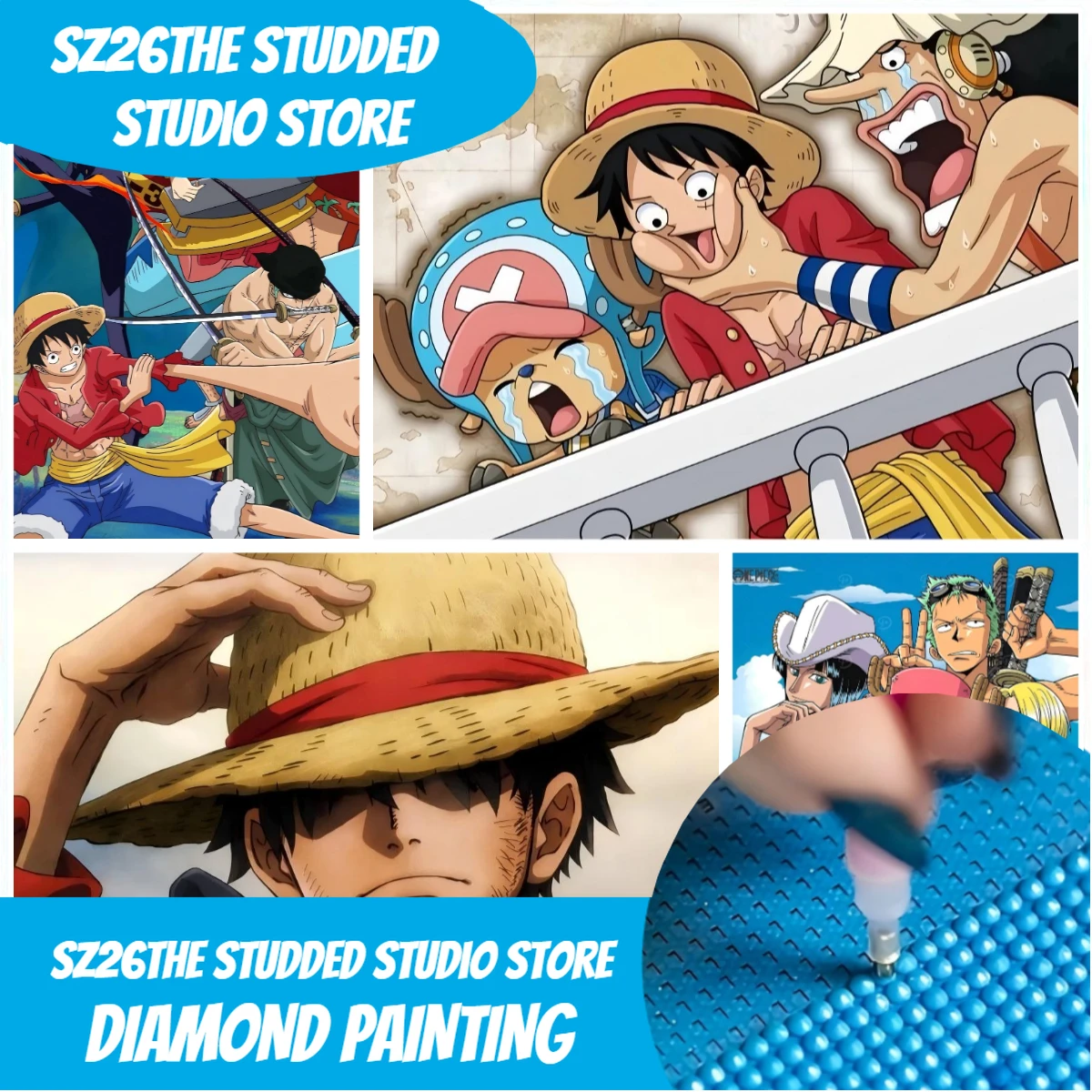Sz26, Taşlı Anime One Piece Lu - 5D Diamond Painting Kit Full Drill incelemesi ve fiyatı