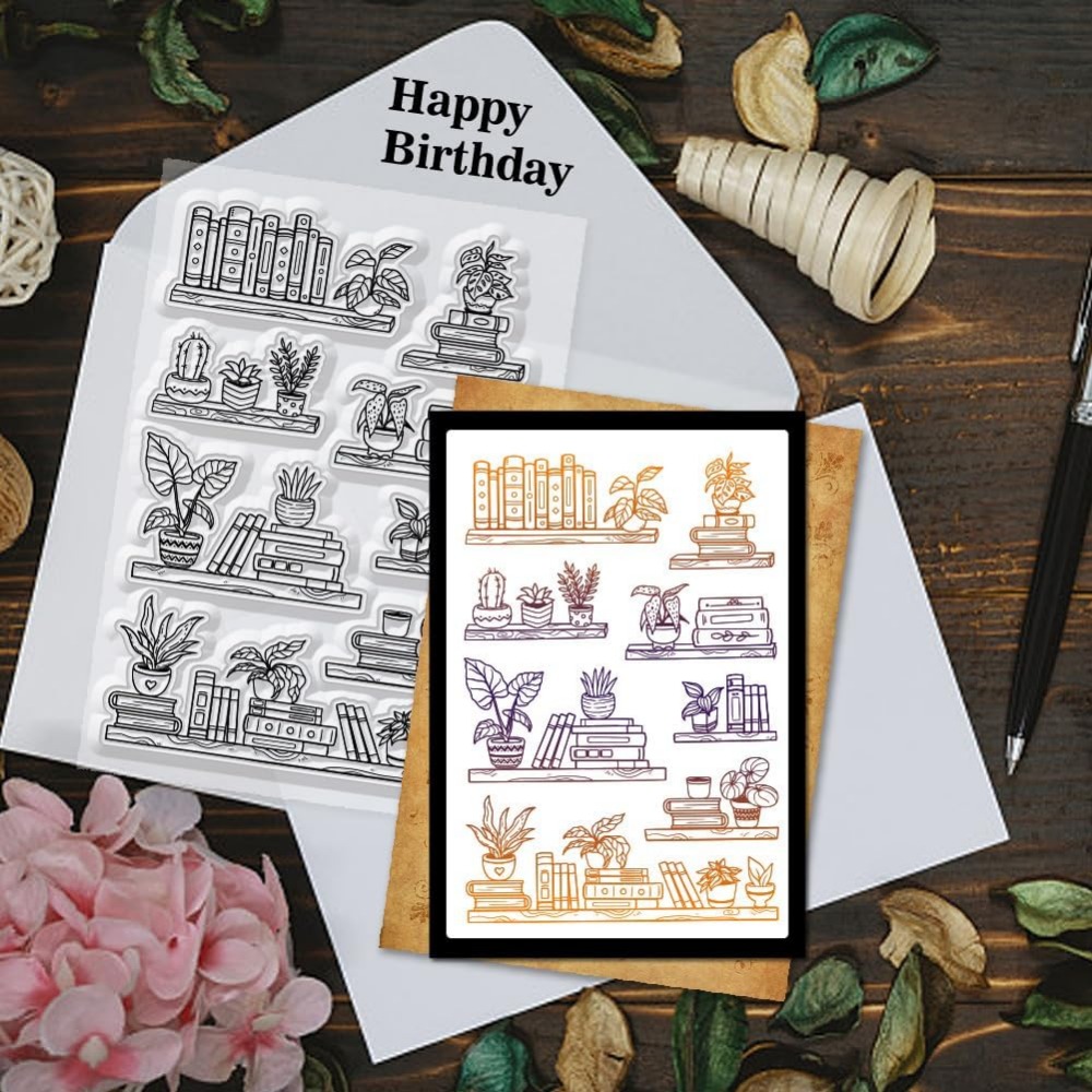 Saksı Kitaplık Temizle Pullar  - Clear Silicone Stamps For Card Making incelemesi ve fiyatı