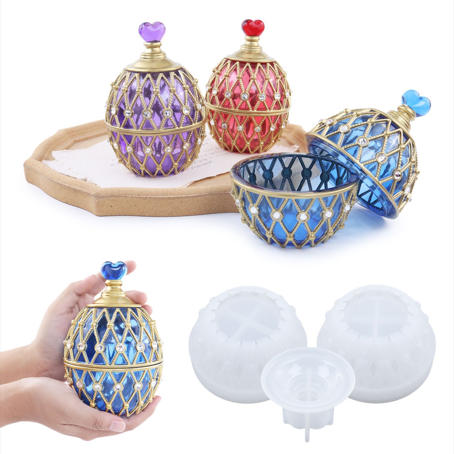 Iki stilleri Set DIY kristal e - Silicone Epoxy Resin Molds Set incelemesi ve fiyatı