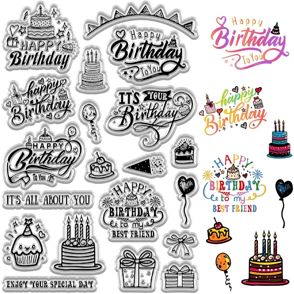 Mutlu Doğum Günü Temizle Pulla - Clear Silicone Stamps For Card Making incelemesi ve fiyatı