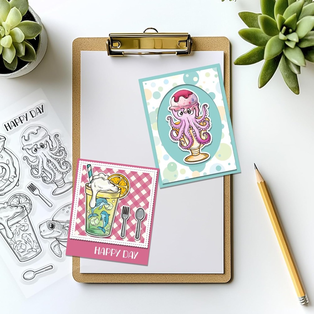 Deniz Hayvan Temizle Pullar Ka - Clear Silicone Stamps For Card Making incelemesi ve fiyatı