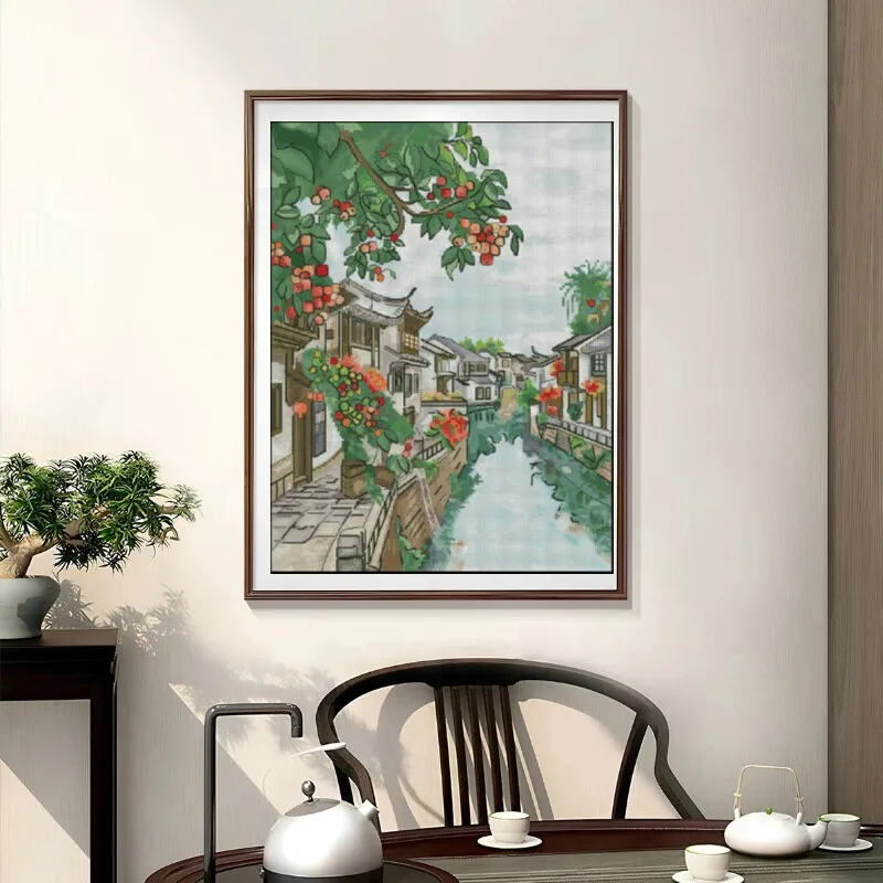 [[CC904-Water Town Jiangnan] Y - Cross Stitch Stamped Kits Beginners incelemesi ve fiyatı