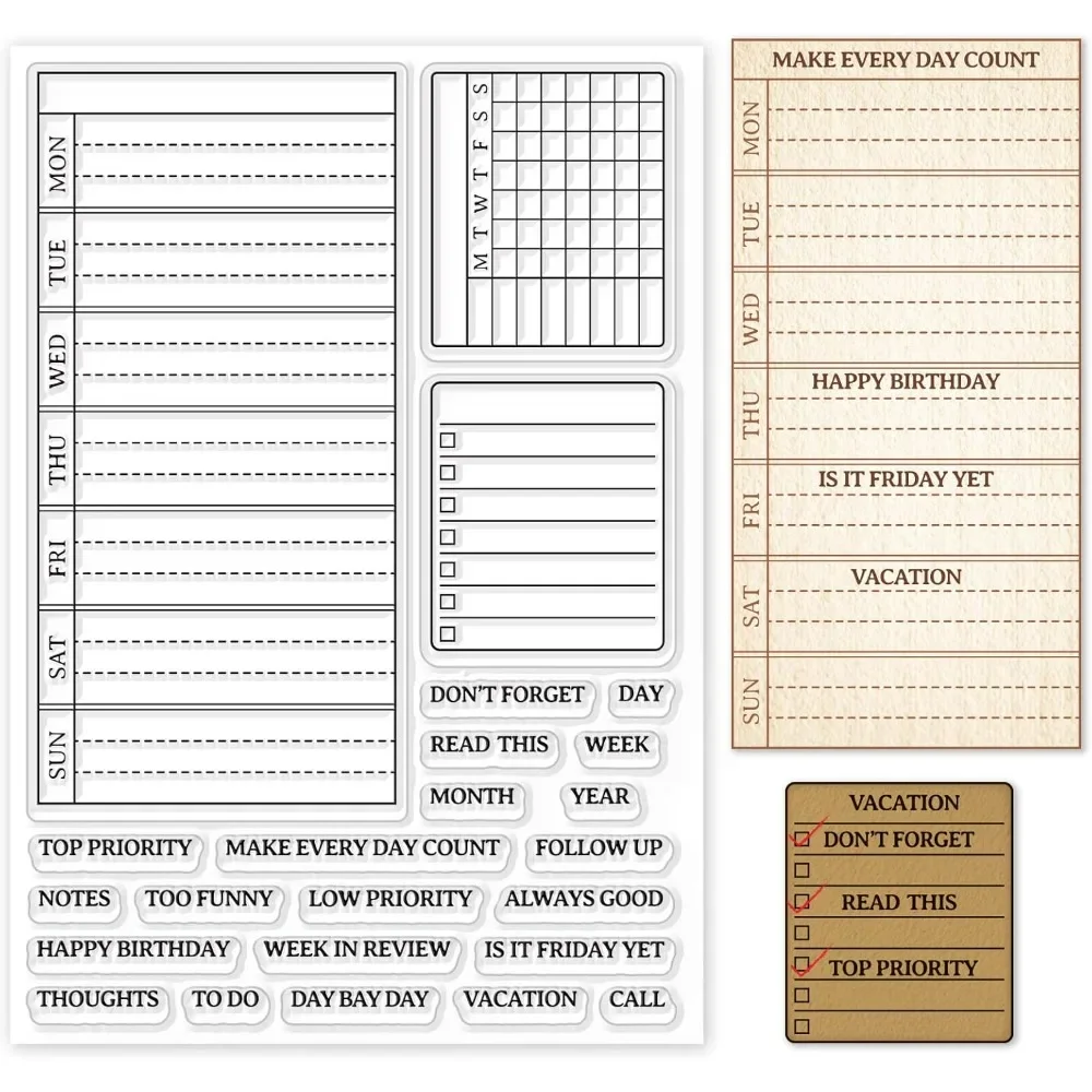 Haftalık Plan Temizle Damga Ta - Clear Silicone Stamps For Card Making incelemesi ve fiyatı
