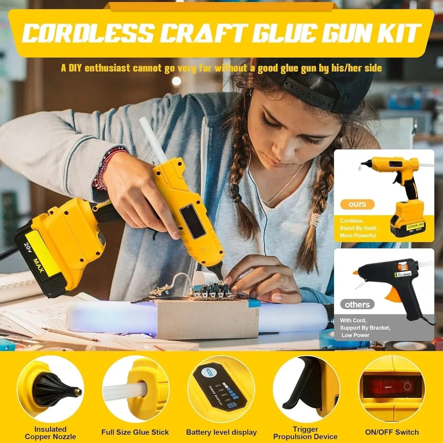 18V Pil için 10 Adet Yapıştırı - Hot Melt Glue Gun Cordless incelemesi ve fiyatı