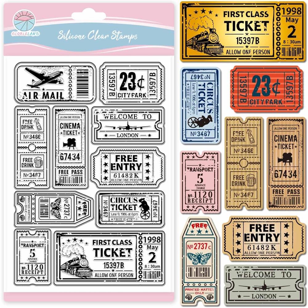 Vintage Bilet Temizle Damga Sc - Clear Silicone Stamps For Card Making incelemesi ve fiyatı