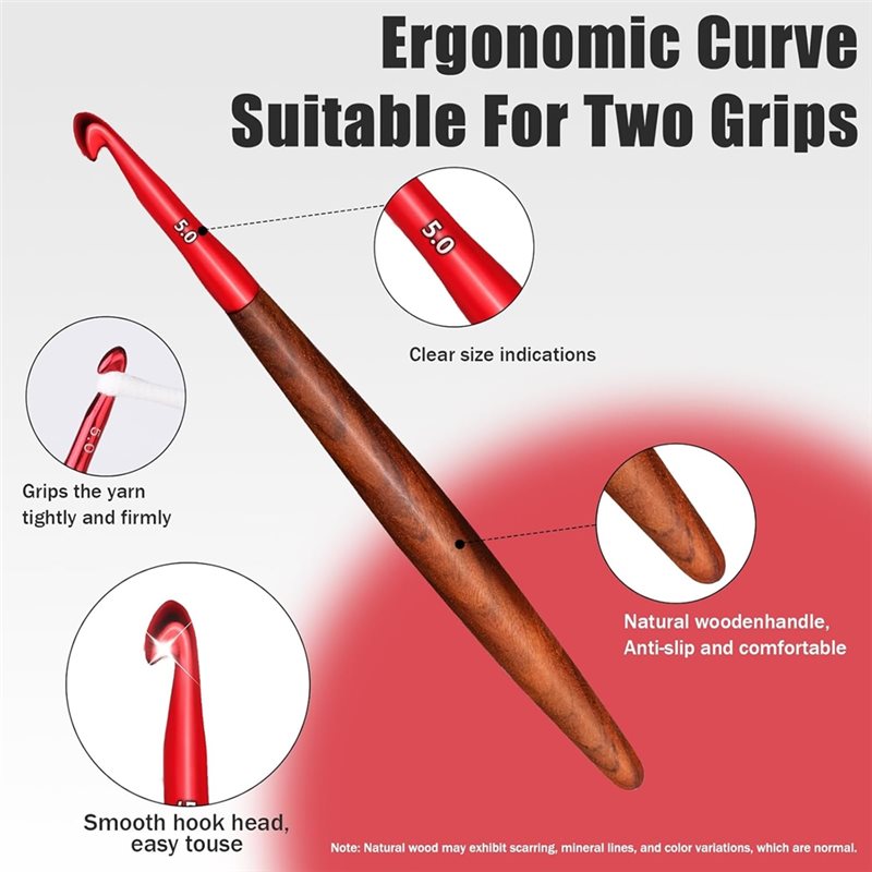【SON ŞANS】Ergonomik Tığ Seti 5 - Wooden Crochet Hooks Ergonomic Handle incelemesi ve fiyatı